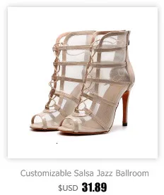 Discounts Sale Jazz Salsa Ballroom Latin Dance Shoes High Heel For Dancing Women Training Ladies Black Flock 1022 Summer Boots