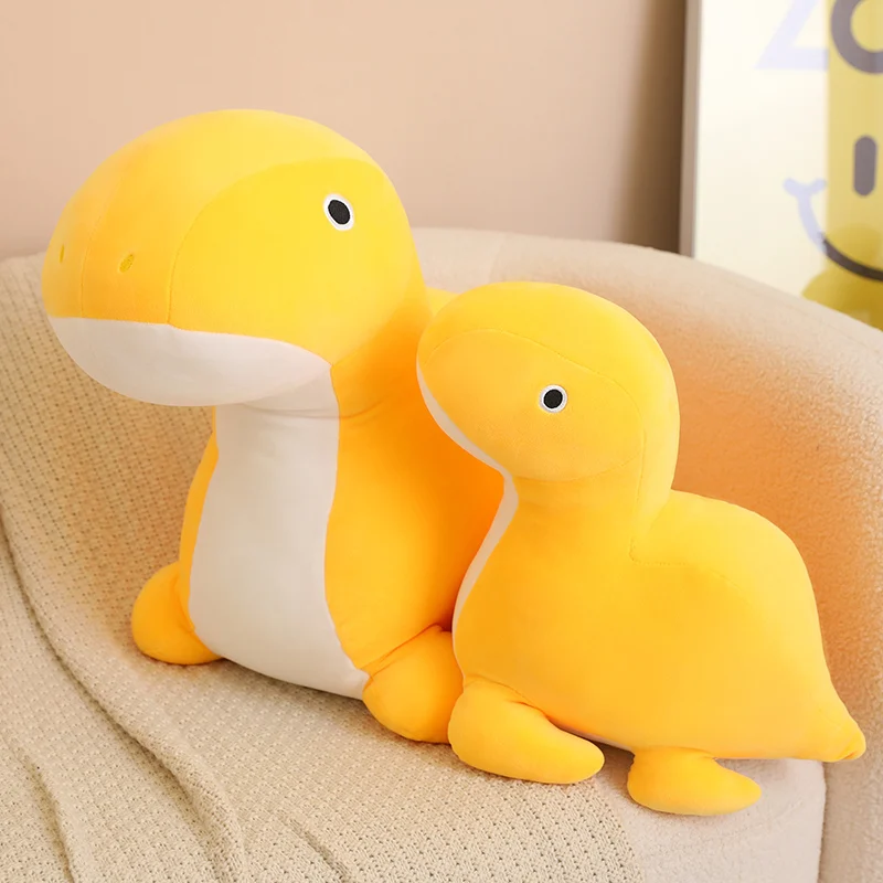 Cute Cream Chubby Yellow Dinosaur Plush Toy Kawaii Stuffed Animals Fatty Dragon Plushies Doll for Girls Boy Kids Gift Home Decor coin operated dinosaur walking animal kiddie rides home outdoor amusement theme park playground equipment arcade game machine