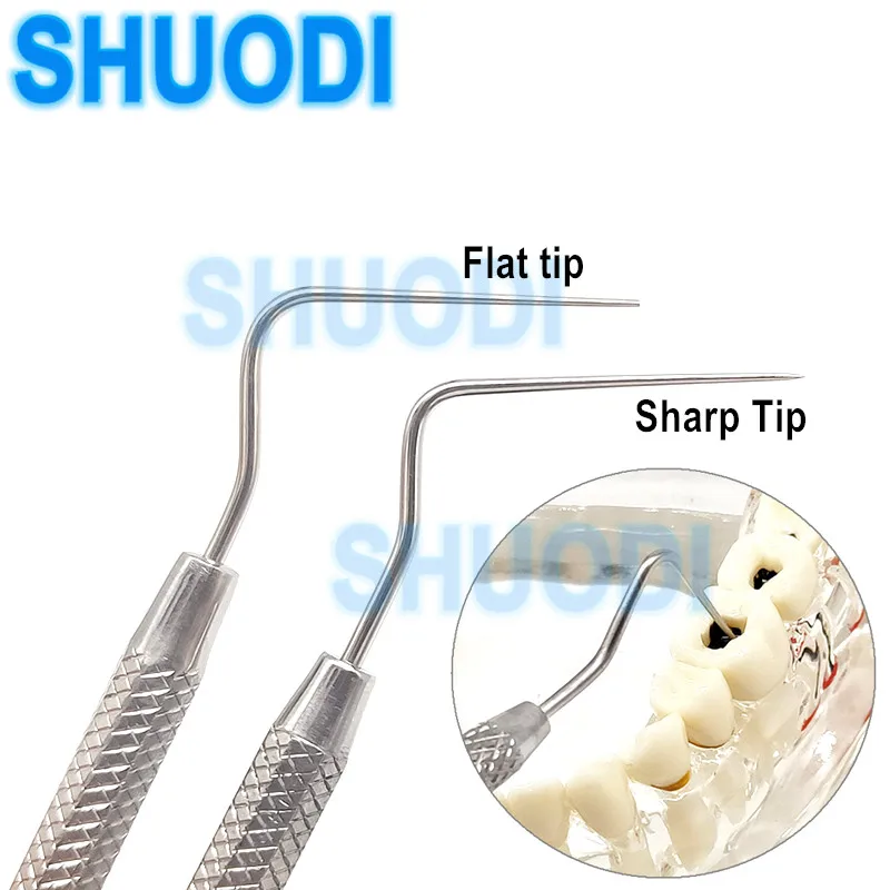 1 Piece Dental Stainless Steel Endodontic Probe Explorer Flat/tapered