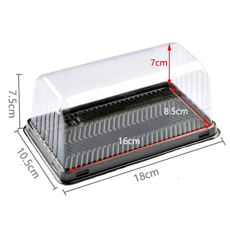 50Pcs Transparent Cake Boxes for Swiss Roll, Sandwich, Hot Dog, Yolk Pastry, DIY Baking... - SKU TCB01746 - UGI Packaging