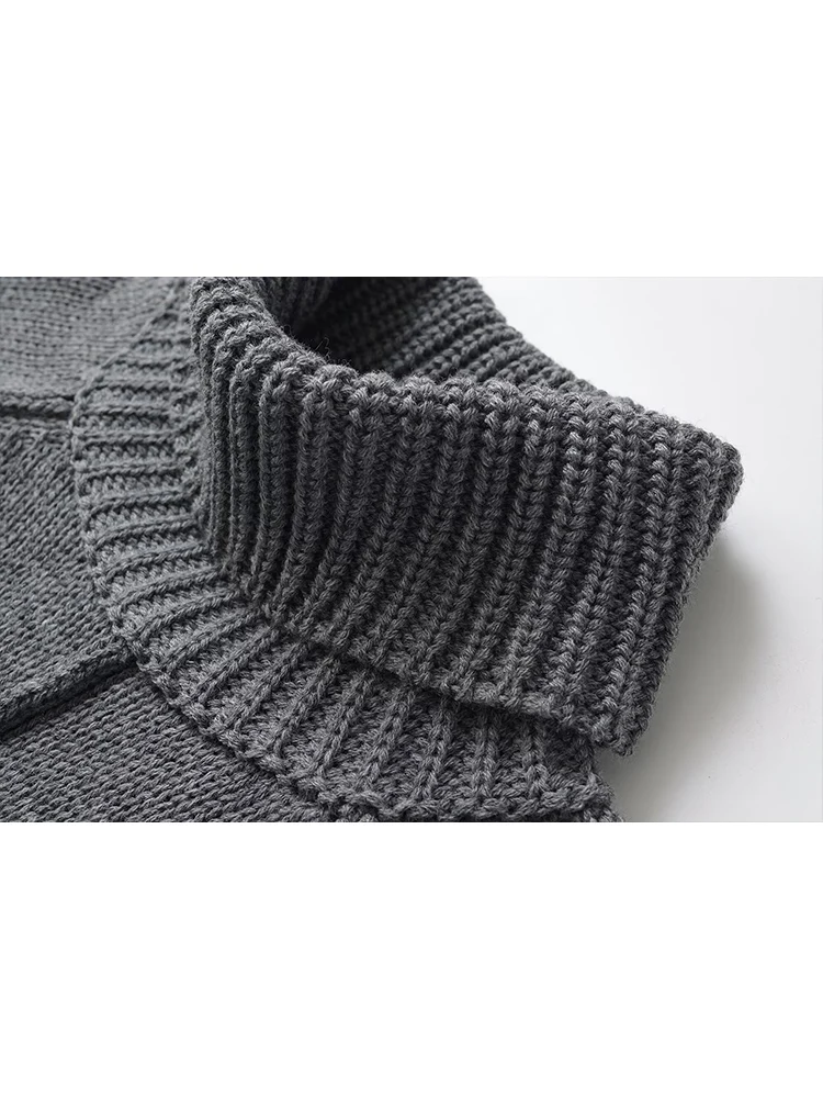 Winter Women Turlteneck Knitted Top Casual Loose Full Sleeves Thick Warm Knitting Sweater Female Solid Fashion Pullover Top