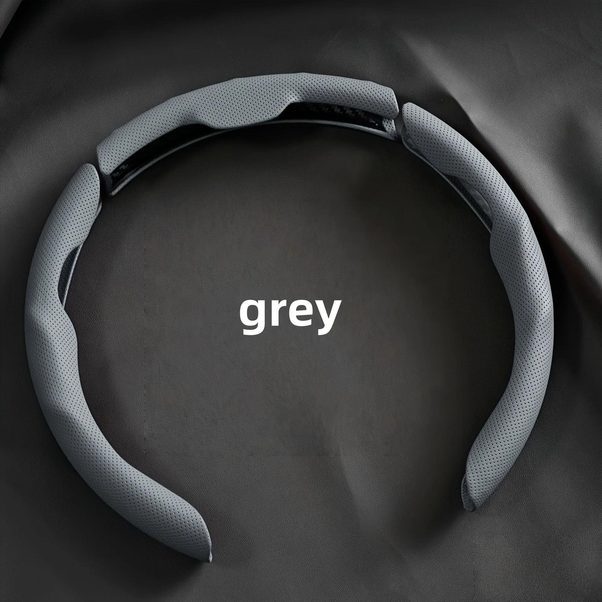 Universal Car PU Nappa Leather Steering Wheel Cover for Men and Women, All-Season, Anti-Slip, Sweat-Absorbent, Wear-Resistant