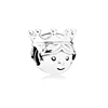 Hot Sale Pink White Purple Crystal and Crown Head Robot Trinket Charm Bead Fit Original Silver 925 Necklace Bracelet DIY Jewelry 2