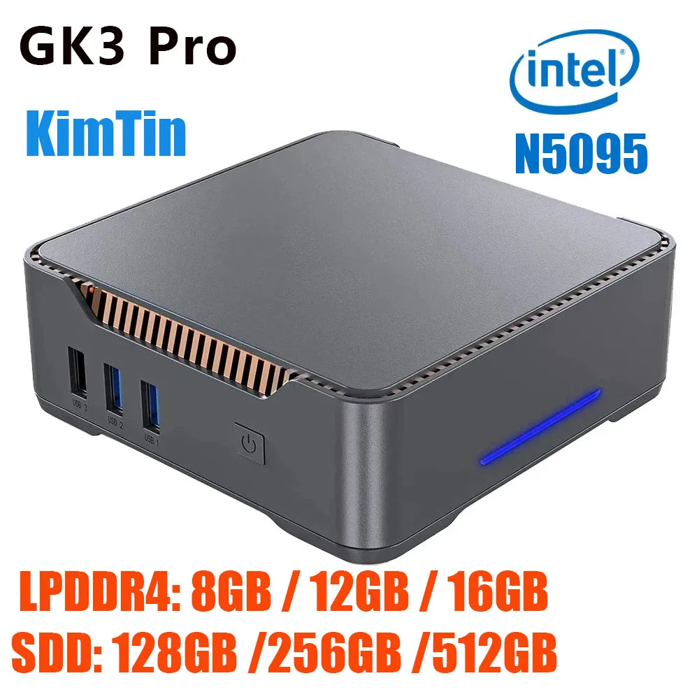 Gk3 Pro Intel Celeron N5095 Mini Pc 8Gb Lpddr4 128Gb Ssd Windows 11 Pro Preinstallato 4K Supporto Hdd Destktop Vs U59 Pro Mini S