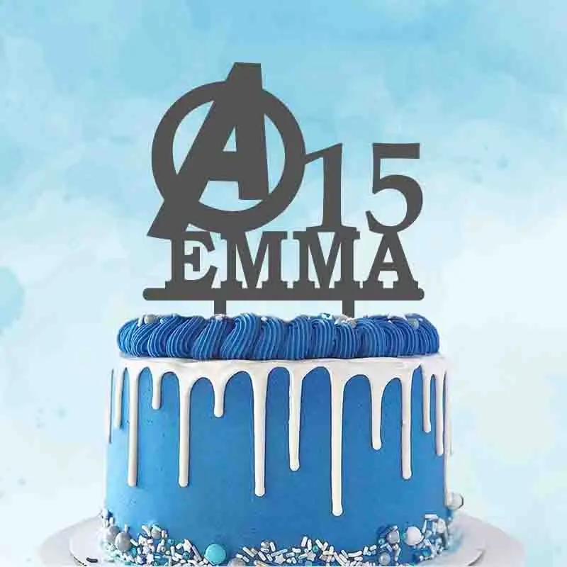 

Персонализированный детский Топпер для торта на день рождения с именем на заказ, логотип из мультфильма для детей, украшение для торта на день рождения