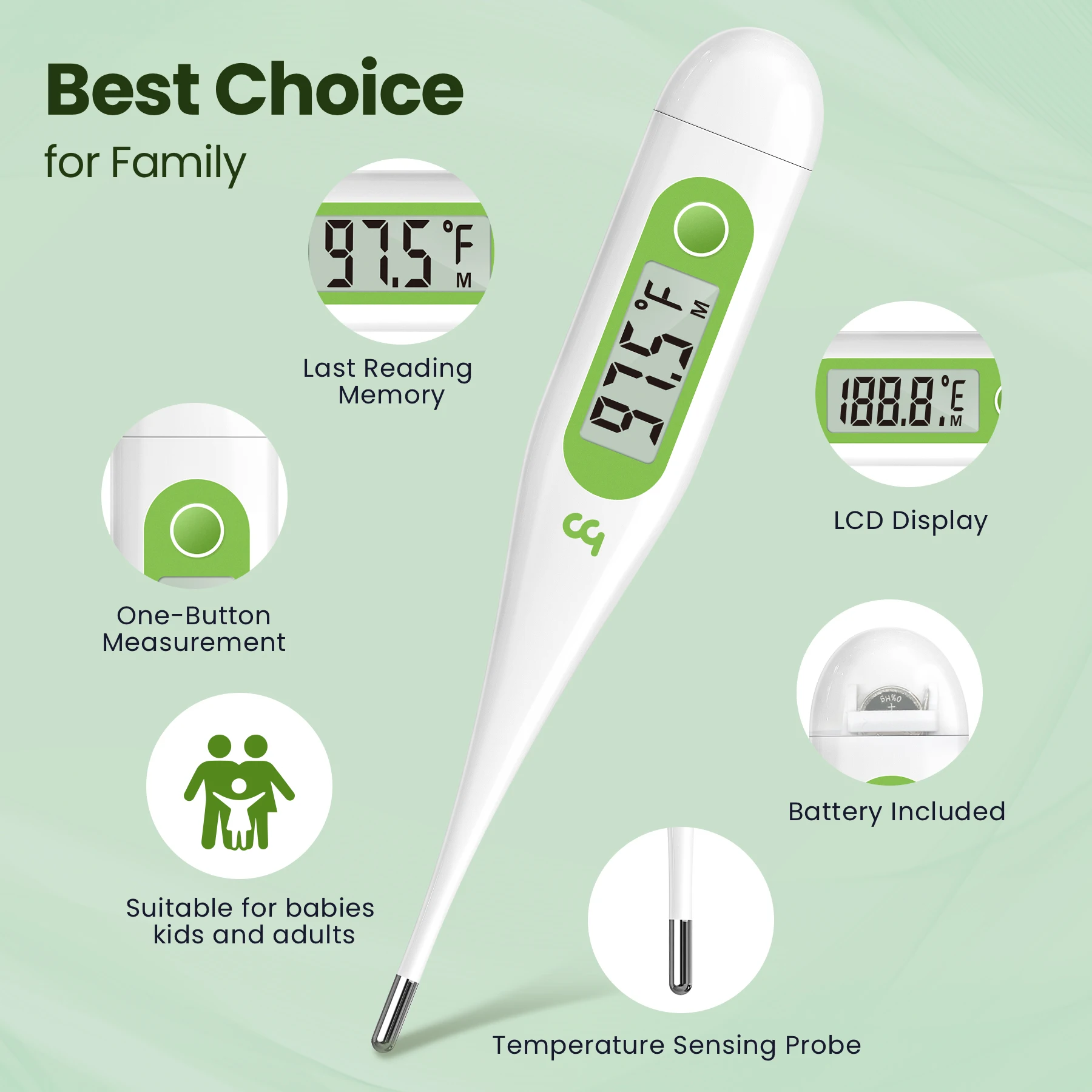 Femometer DIgital Basal Thermometer for Adults & Kids Oral