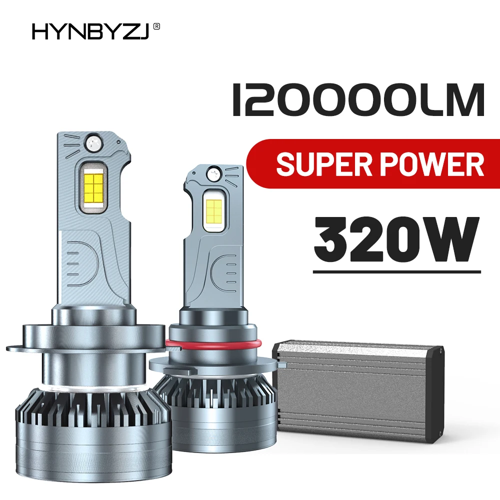 

HYNBYZJ H7 LED Headlight H1 H8 H9 H11 9005 HB3 9006 HB4 Car Led Lights 120000LM 320W CSP Chip High Low Beam Fog Lamp