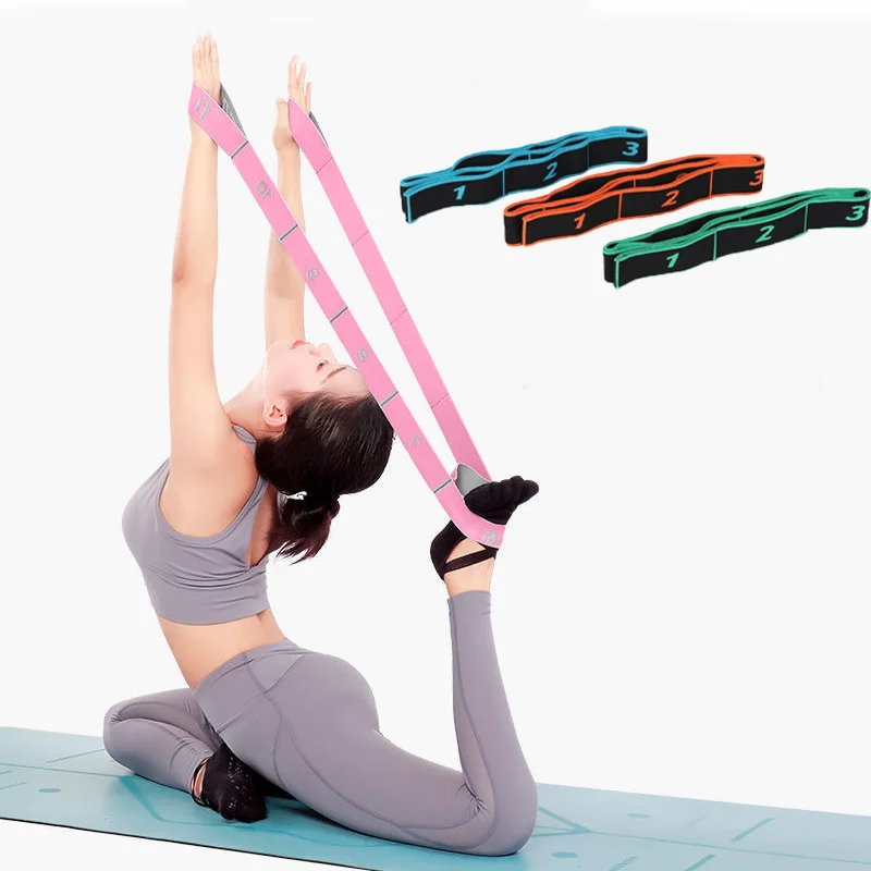 Yoga Resistance Band Subsection Auxiliary Stretching Belt Adult Training Elastic Bands Pilates Dance Loop Fitness Tension Home