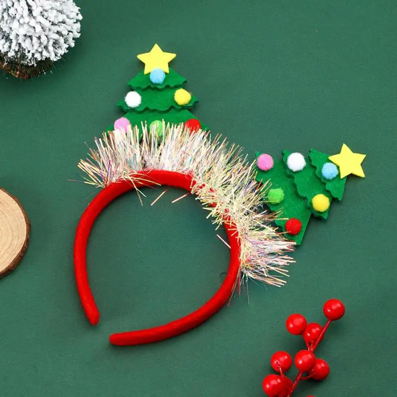 Party Favors Headbands Christmas Tree Hairband For Cosplay Decorative Christmas Hair Hoops For Party Family Reunion