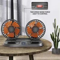 Ventilateur de voiture multi-tension |   Refroidisseur USB à double tête |   2 vitesses réglables |   Ventilation automatique de l'air |   Compatible 5V/12V/24V 2