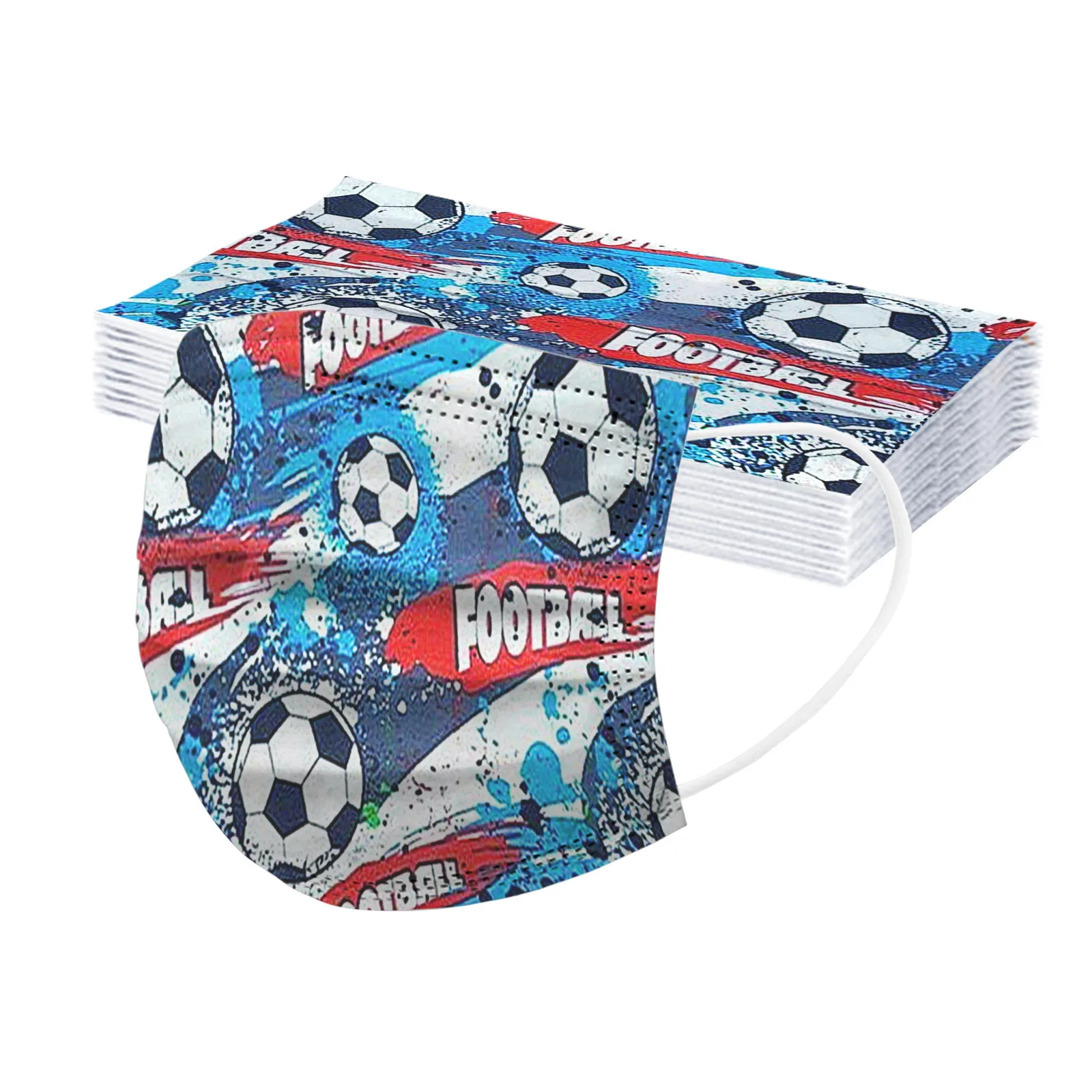 50PCS Children'S Disposable Breathable Mask Fashionable And Handsome Graffiti Printed Cotton Mask Child Friendly Protective Mask 5