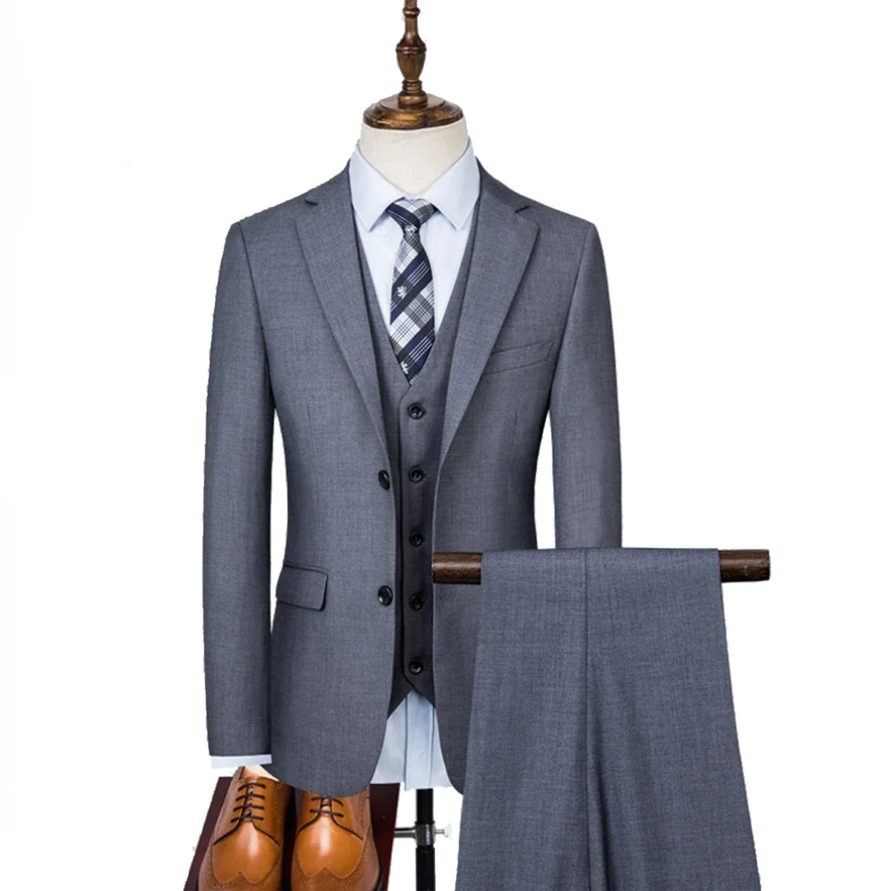Men's Wedding Suits Elegant Blazers 3 Pieces Business 2 Sets Jackets Vest Pants Formal Full Classic Coats mens suit