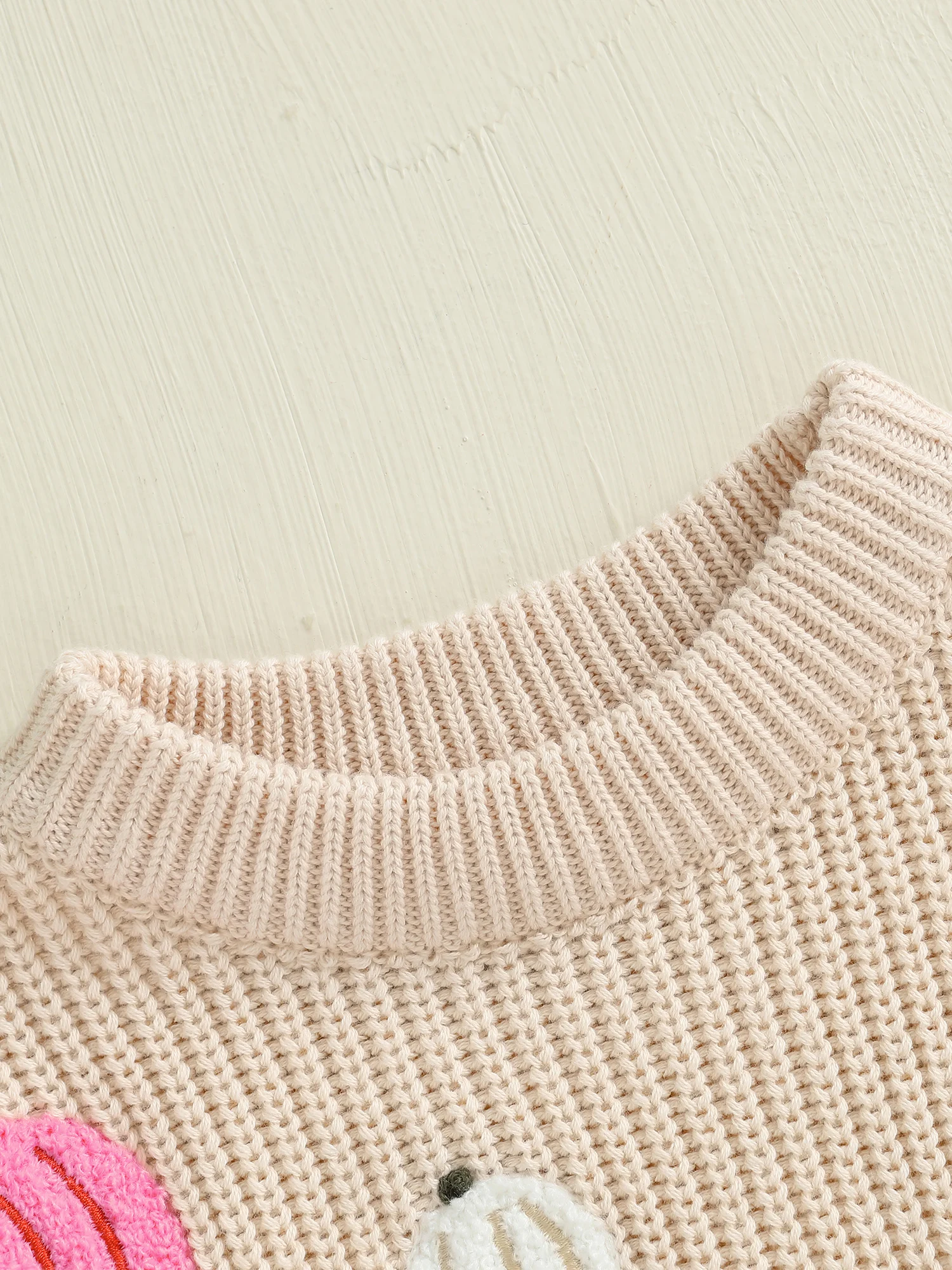 FOCUSNORM 3-Farben-Halloween-Pullover für Babys, Jungen und Mädchen, 0–18 Monate, Kürbis-/Geisterstickerei, Rundhalsausschnitt, langärmelig, Strickoberteile – Detail 7