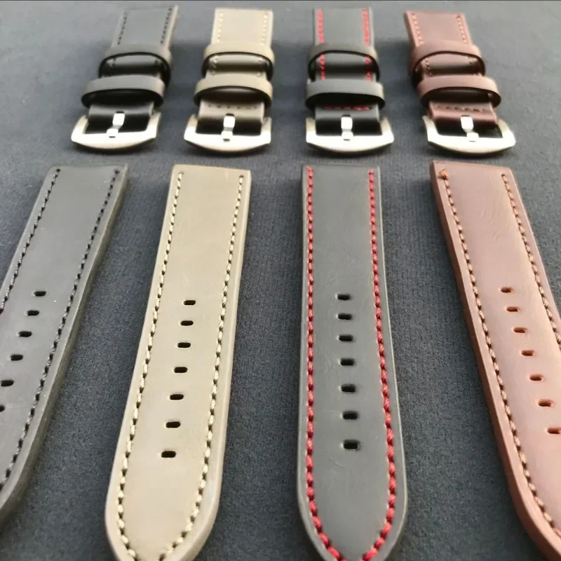 Elegant Leather Watch Band – Coffee Black Strap