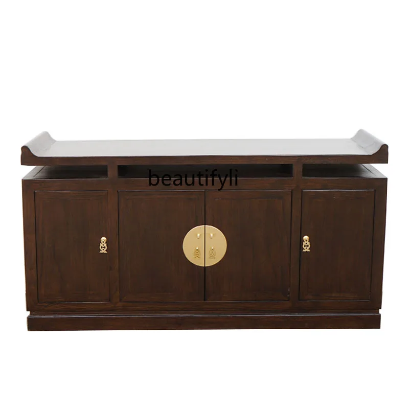 

New Chinese Style Hallway Solid Wood Foyer Dining Side Decoration Head Cabinet Bedroom Storage Cabinet