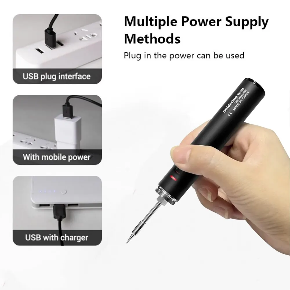 Usb Soldering Iron 5V Mini Convenient Adjustable Temperature Home Tools Diy Manual Radio Soldering Iron Set 6