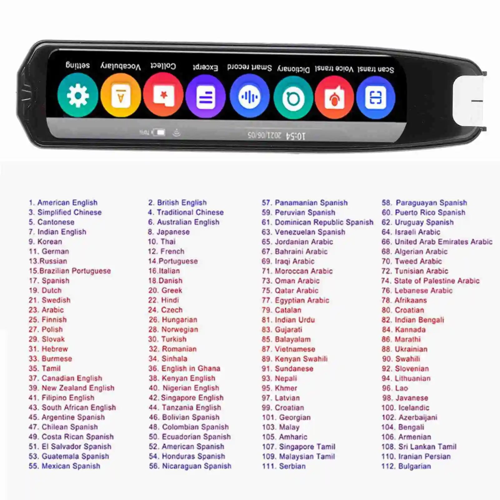 【New】Smart Voice Translator Pen Electronic Dictionary Massive English Word Library 113 Languages Online for Learning