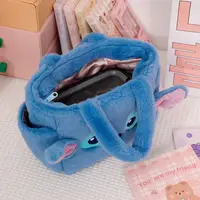 Disney Stitch Plush Handheld Bag Cute Cartoon Stitch Shoulder Bag Large Capacity Makeup Box Portable Lunch Bag Girls Gifts 4