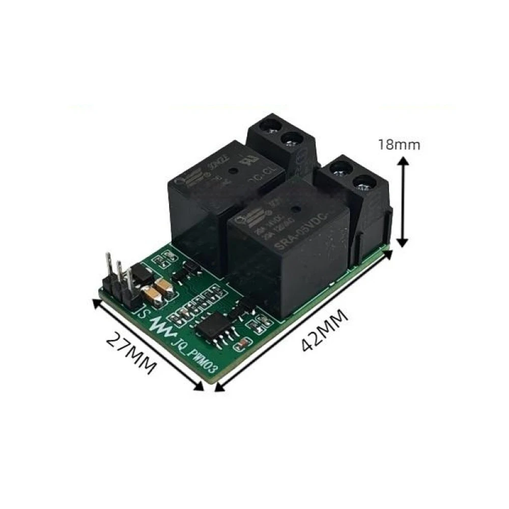 Schéma de connexion du module de contrôle marche/arrêt pour moteur brossé RC, entrée signal et alimentation 4-9V.