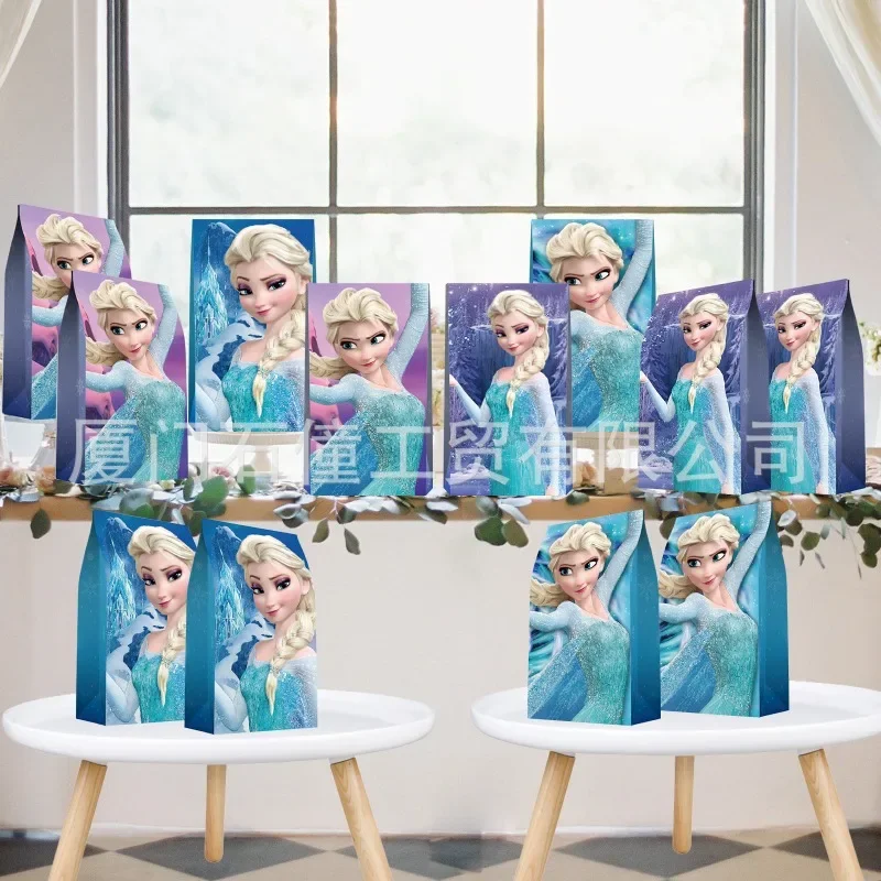 

2024 Disney Toys Frozen 2 Theme Children Birthday Party Decorations Candy Bags Elsa Anna Princess Kids Birthday Party Gifts Bags