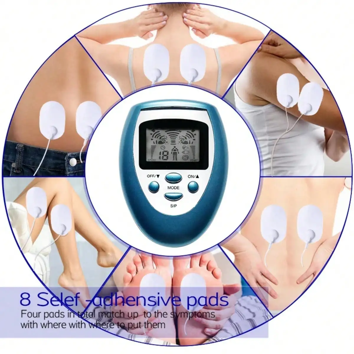 Electric Pulse Massager TENS EMS Electrical Nerve Muscle Stimulator Electrostimulator Low Frequency Massage Device 4