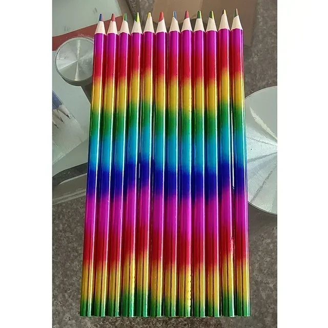 1/5/10Pcs Gradient Rainbow Pencils 4 Color in 1 Pencils for Multicolored Pencils for Art Drawing Coloring Sketching Doodling 6