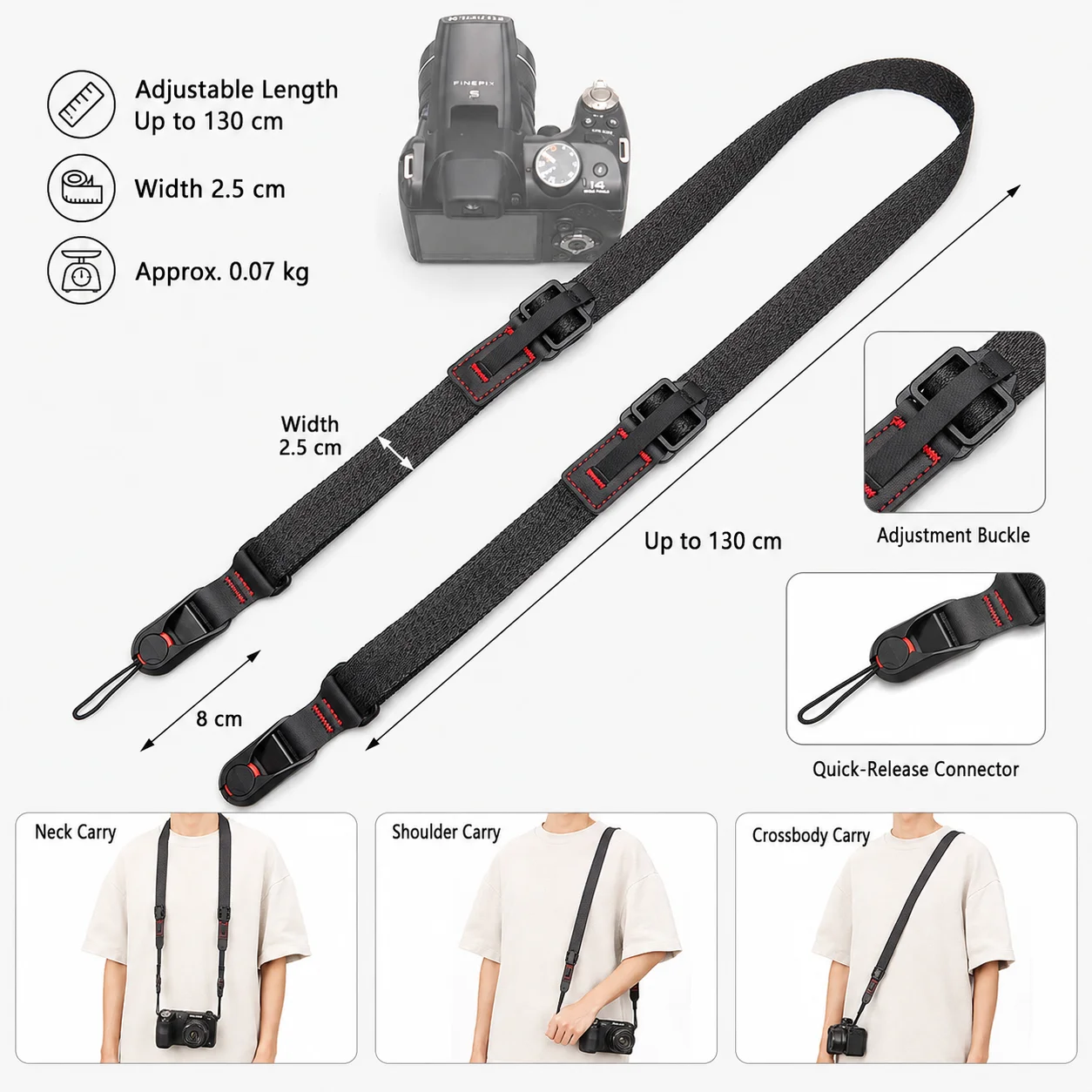 Quick Release Adjustable Camera Shoulder and Neck Strap