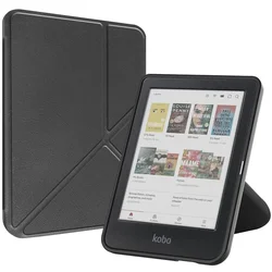 Smart PU Leather Multi - Angle Stand Cover with Auto Sleep/Wake Function - Kobo Clara Colour (Black)