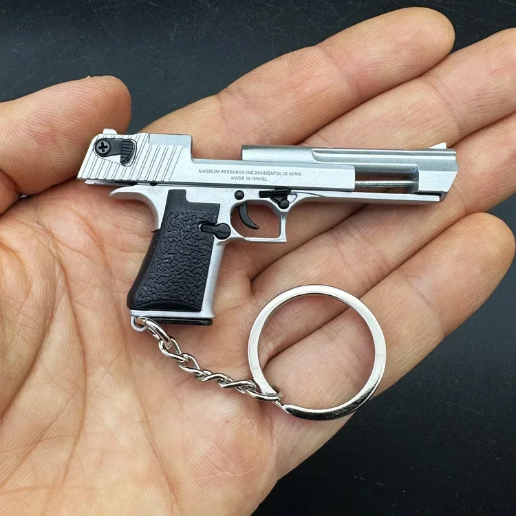 1:4 Alloy Desert Eagle Pistol Keychain Ring Fake Gun Detachable Assemble Toy Gun Shoulder Bag Accessories Christmas Gift 6