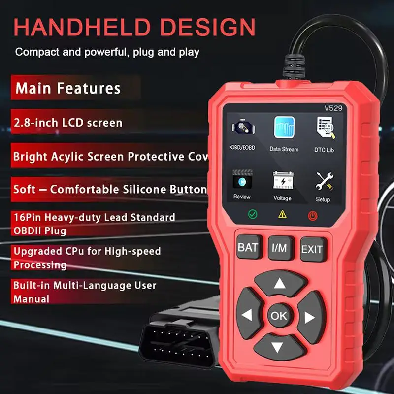 Valise Diagnostic Auto V529 OBD2 - Multimarque, écran Couleur, 35 901 Codes, Pour Voitures Après 1996
