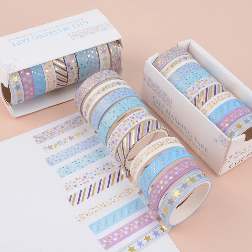 VEINARDYL Lot de 10 rouleaux de ruban washi vintage de 30 m, ruban de masquage de style nostalgique, autocollant décoratif pour bricolage, scrapbooking, journal, planificateur, emballage cadeau