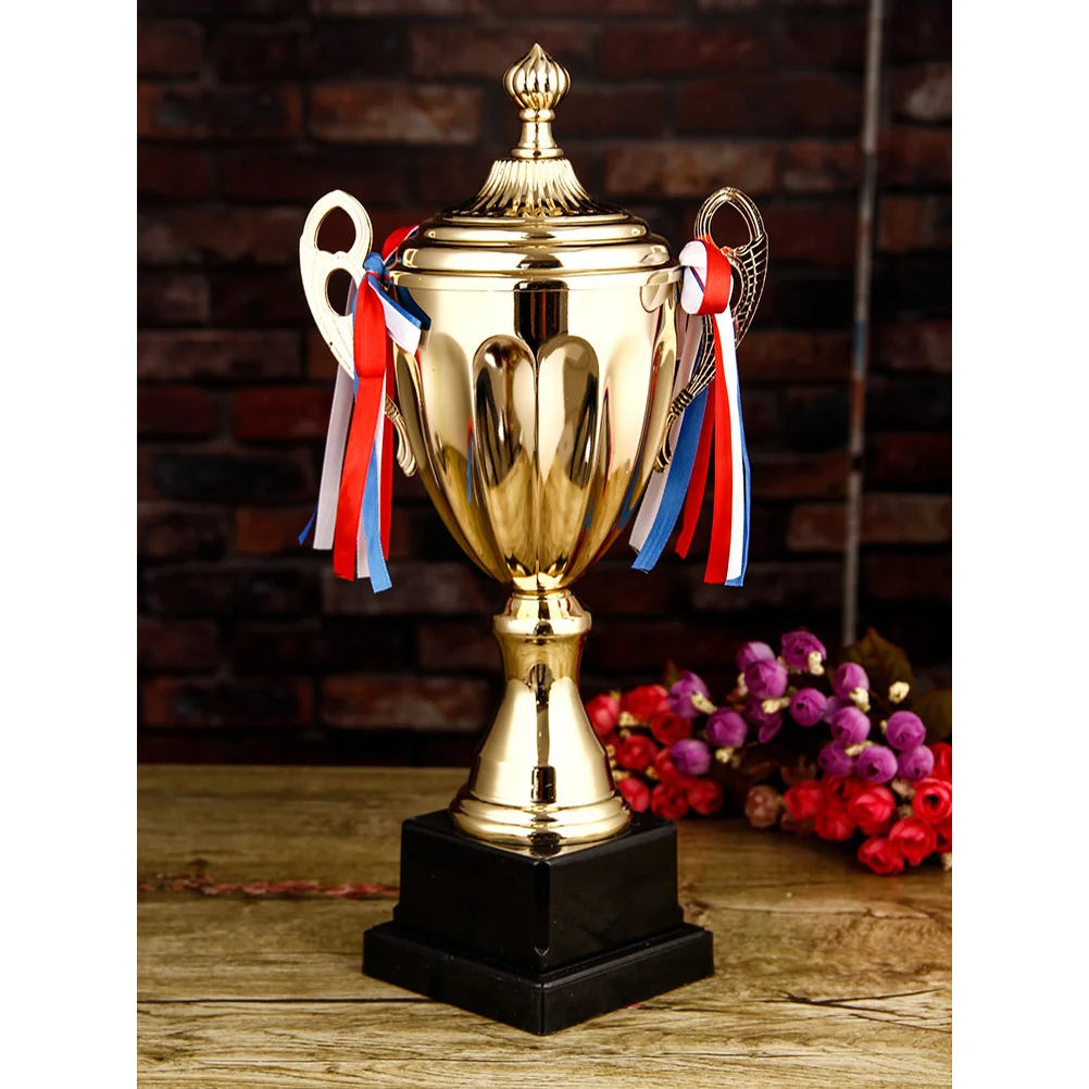 1PC Sports Match Trophy Metal Trophy School Tournament Honor Trophy for Competition Ceremony (34cm)