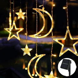 Radiant Solar - Powered Star & Moon LED String Lights for Outdoor Decor and Celebrations (Solar Power)