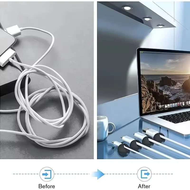 Cable Clips 5/50Pcs Desktop Wall Self-Adhesive for USB Network Headphone Cables Management