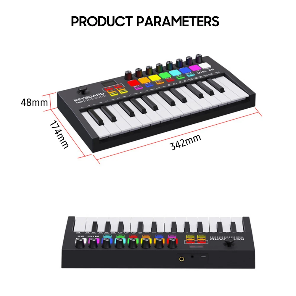 Acheter Contrôleur de clavier MIDI à 25 touches, Audio électronique  professionnel, grève d'arrangement Portable intelligente