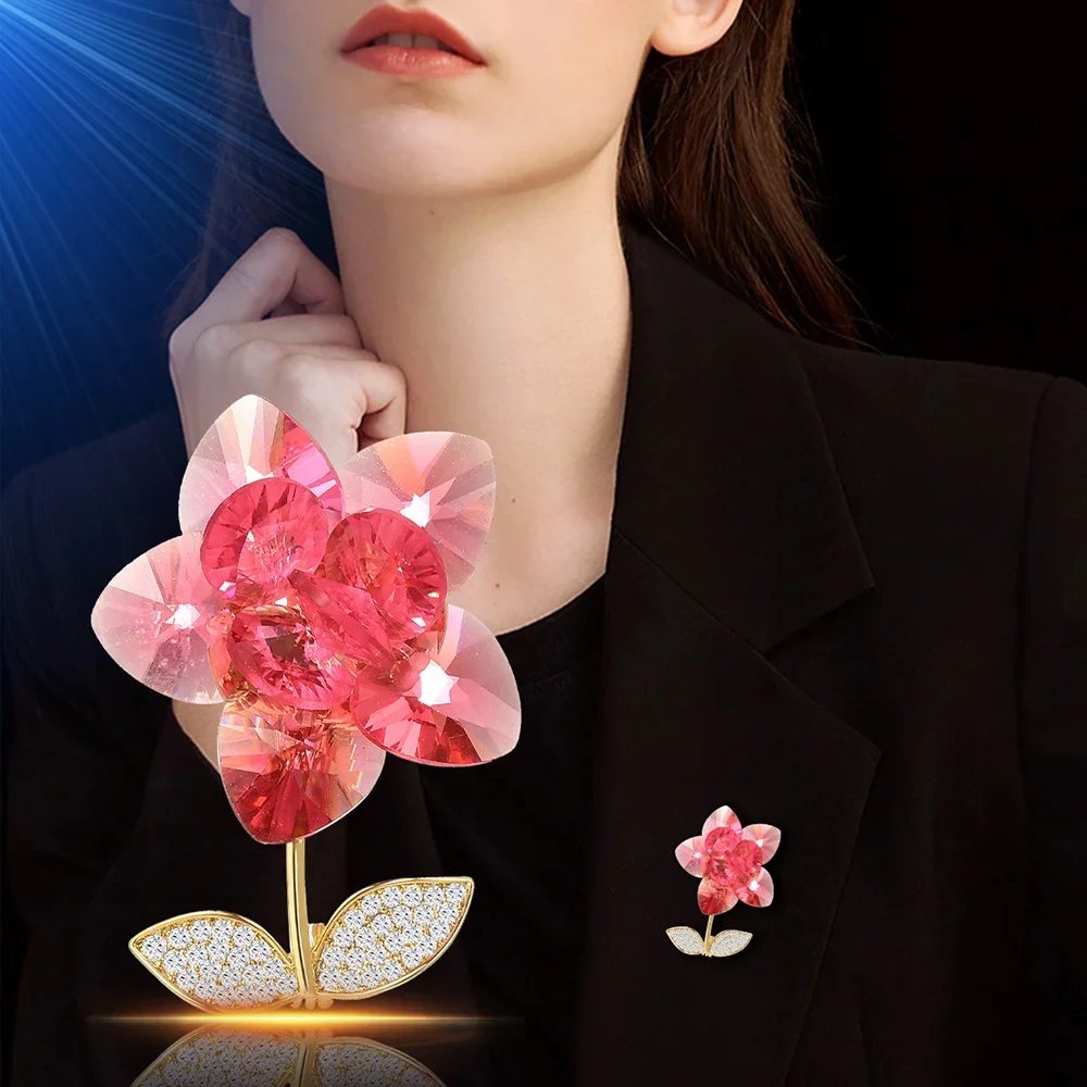 

Flower Crystal Brooch for Women Fashion Brooch Pin Bouquet Rhinestone Brooches and Pins Scarf Clip Jewelry Accessories
