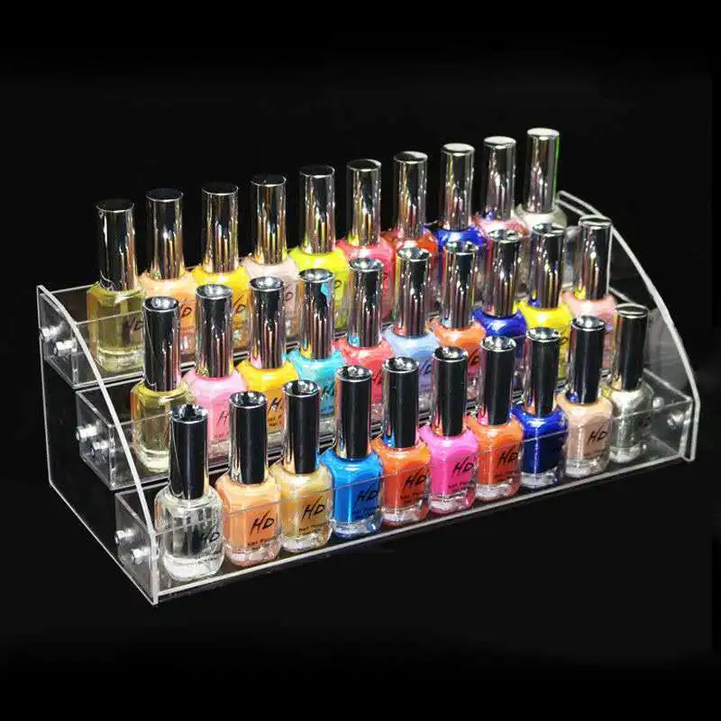 Nail Polish Display Stand Acrylic Transparent Multi-Layer Manicure Rack Nail Shop Cosmetic Rack Nail Polish Storage Rack 4