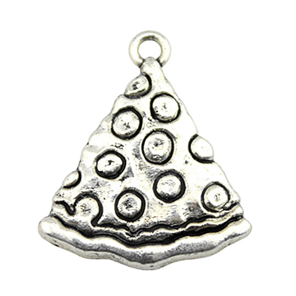 

10pcs/lot 25x22mm Biscuit Charms For Jewelry Making Antique Silver Color 0.98x0.87inch
