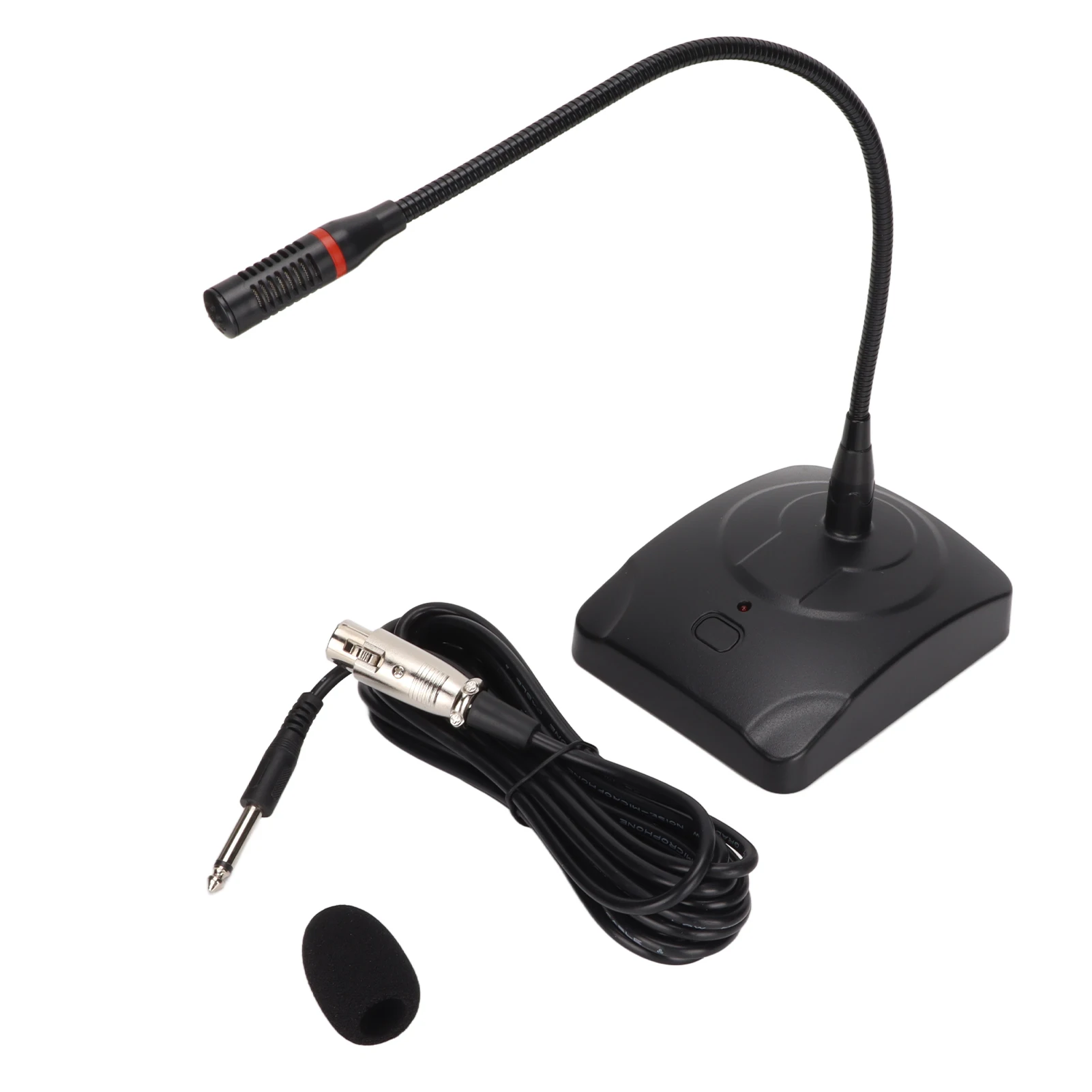 

Wired Gooseneck Microphone Noise Reduction Desktop Mic With Light And 6.35mm Cable For Conferences Meeting