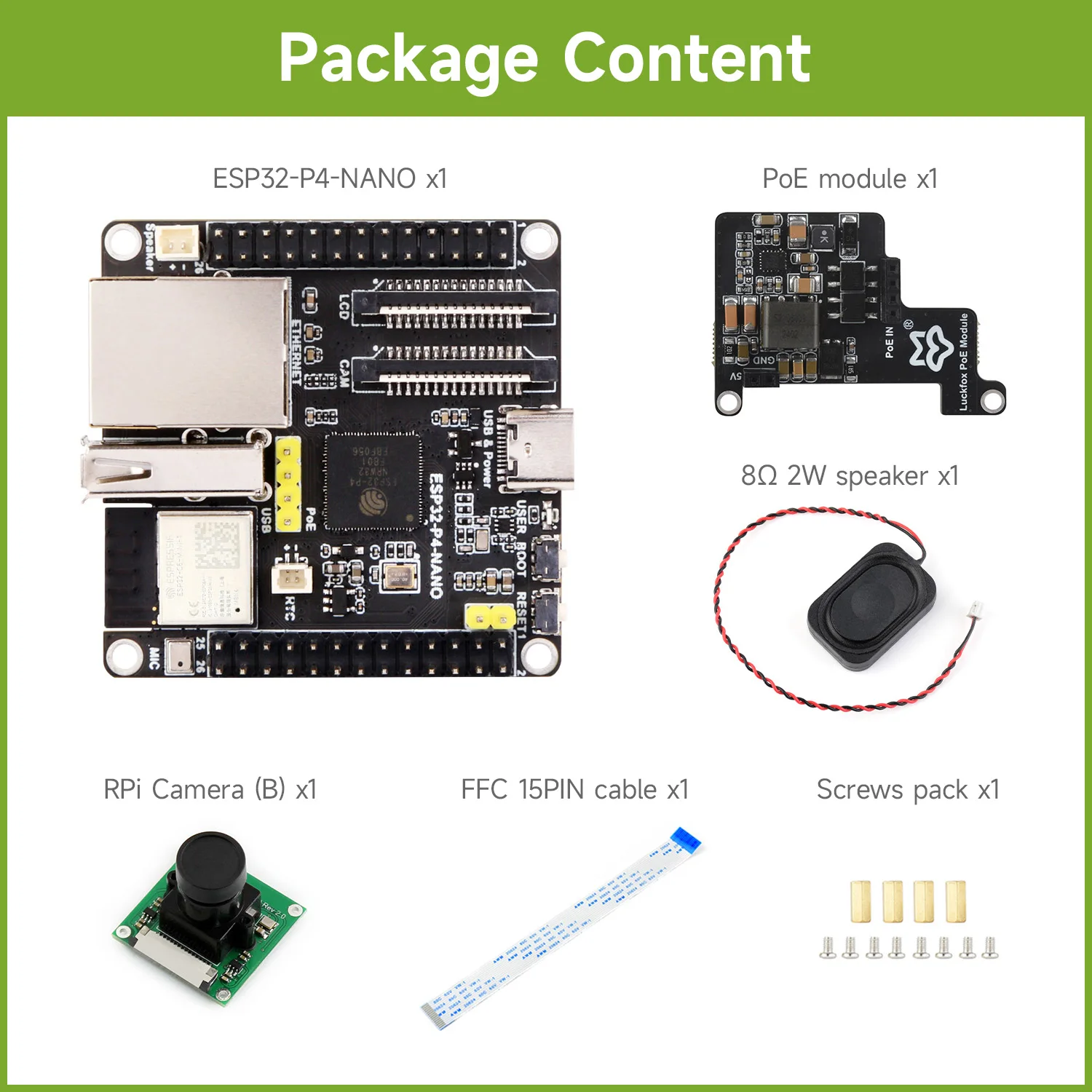 ตัวเลือกสินค้า ESP32-P4-NANO อัจฉริยะครบเครื่อง Wi-Fi6/Bluetooth5 RISC-V MCU
