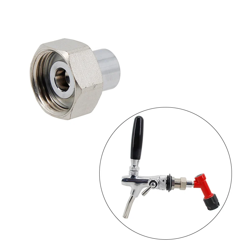 Beverage dispenser faucet brewing faucet ball lock keg adapter beer hose connector co2 thread adapter Corny Keg disconnect EU faucet adapter snap EU tap FFL adapter standard beer faucet(G5/8") to ball lock or pin lock