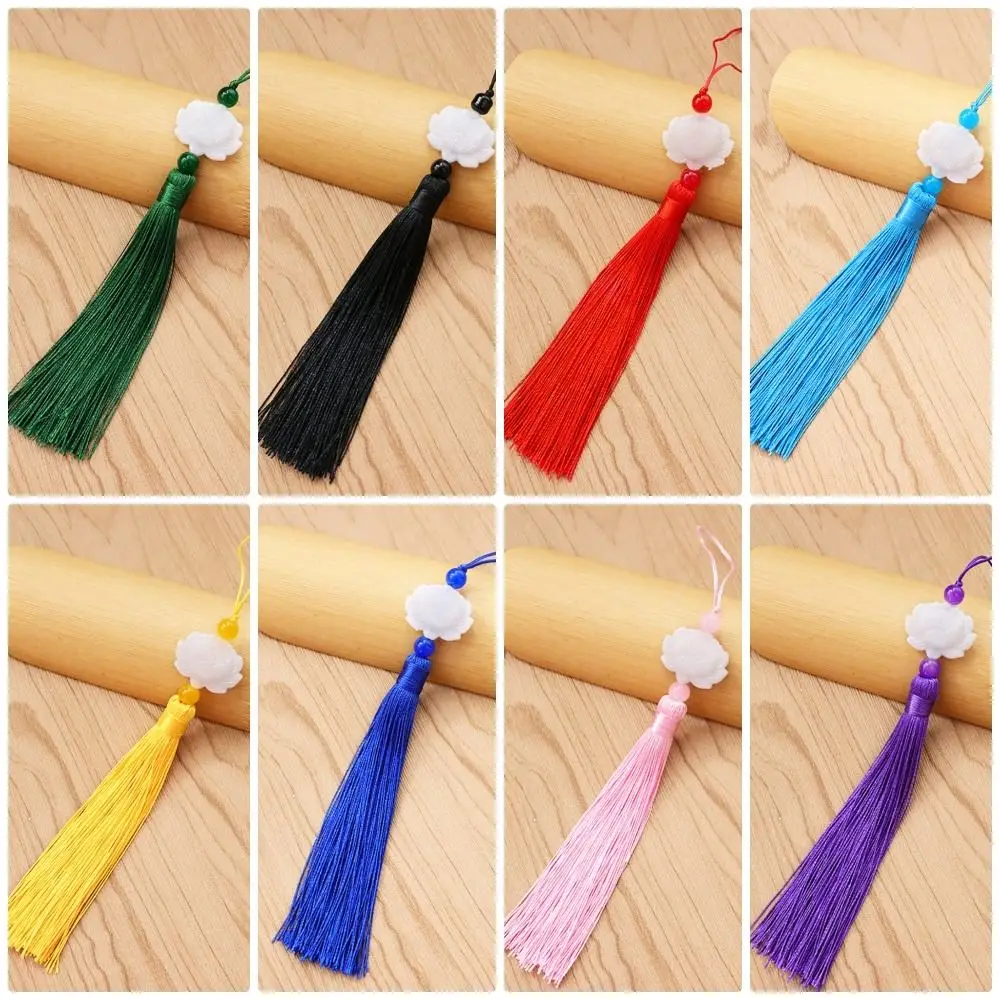 1Pcs 고대 중국 스타일 매듭 옥 비즈 Tassel Lotus Tassels 팬 떨어지는 장식품 실크 Tassels 의류 펜던트