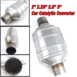 2/2.25/2.5/3 inch Universal EURO 1 Catalytic Converter 400 Cells High Flow Muffler Round Stainless Steel Car Engine Accessorie