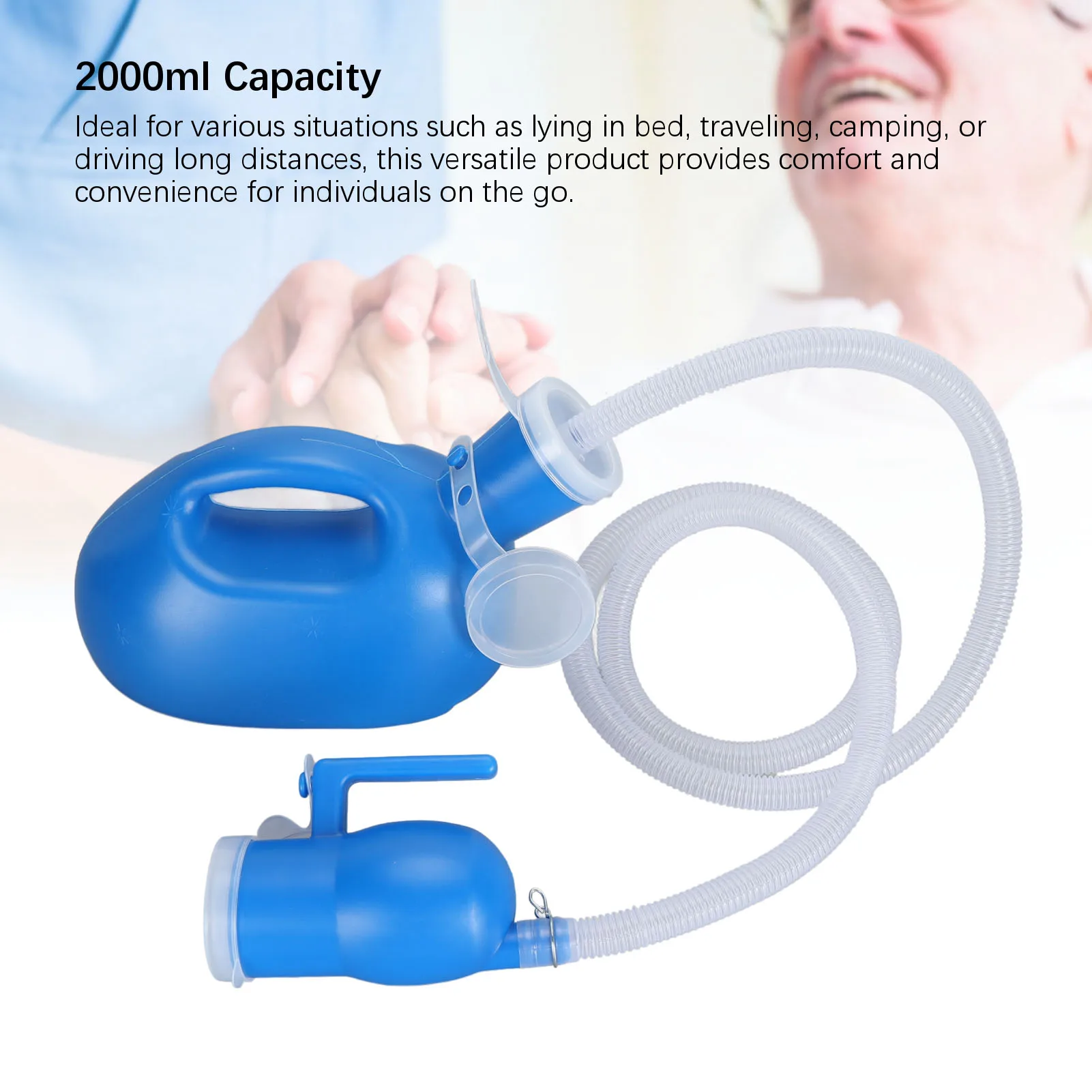 2000ml Men Urinal Collector Spill Proof Reusable Thicken Portable Potty Pee Bottle for Travel Camping Pee Bottle Camping Toilet 2