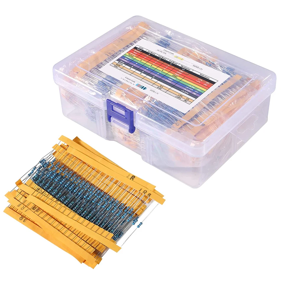130 Valori 2600 Pz Resistore Kit 1 Ohm-3M Ohm 1/4W Film Metallico Gamma Completa Resistori Assortimento Kit Per Raspberry Pi Progetti Fai Da Te