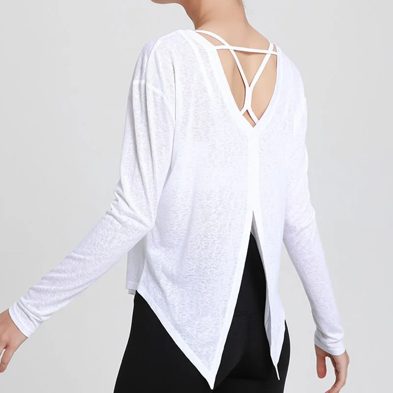 Women's Sports Wear For Fitness Running Jogging Seamless Long Sleeve Gym Woman Sport Shirt Yoga Top Female Workout Tops T-shirt 1
