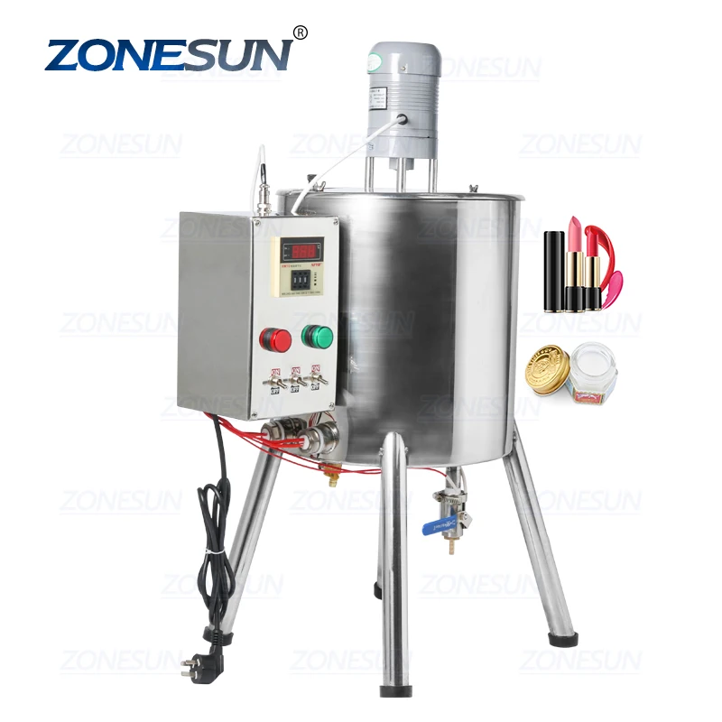 

ZONESUN Lipstick Heating Stirring Filling Machine With Mixing Hopper Heater Tank Hot For Chocolates Crayon Handmade Soap Filler