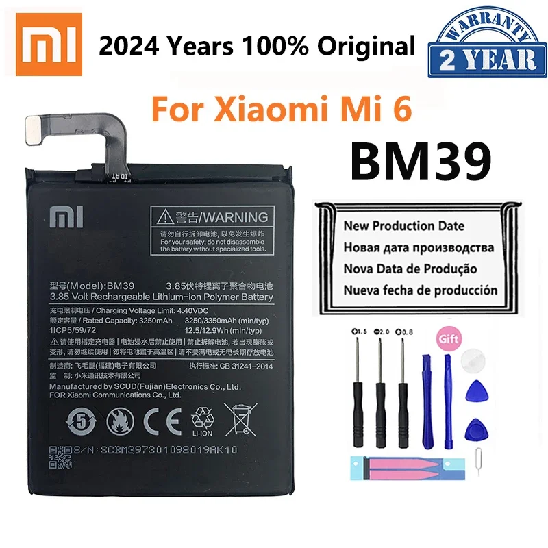 Audiosystem Battery 3350 MAh For Xiaomi Redmi 6 Mi6 Miui BM39 - Foto 5