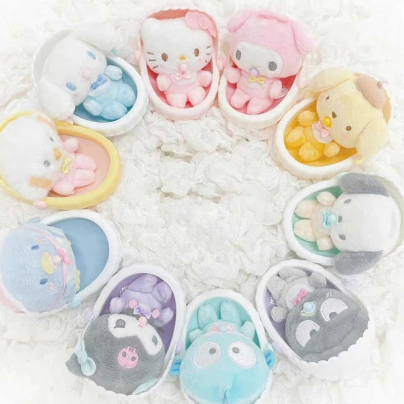 Hangyodon 산리오 키링 Cartoon Anime Sanrio Kuromi Kawaii My Melody Cinnamoroll Plush Keychain игрушки Peluche Ornaments Toys For Girl