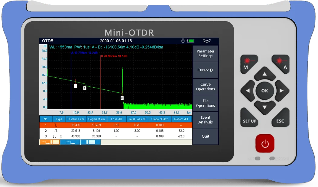 2022 NEW 100KM Pro Mini OTDR Reflectometer For GPON EPON, 47% OFF